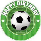 7.5 Inch Soccer Ball Cake Topper – Round Edible Birthday Cake Decorations, Happy Birthday Cake