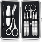 TsMADDTs Tweezers for Women Facial Hair, 8 in 1 Eyebrow Kit with Tweezers, Scissors, Razor, Brush with Travel Bag, Eyebrow Shaping Kit