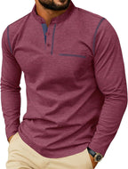 Sailwind Men's Henley Shirts Long Sleeve Button T-Shirt Casual Stylish Cotton Pullover Shirt with Pocket
