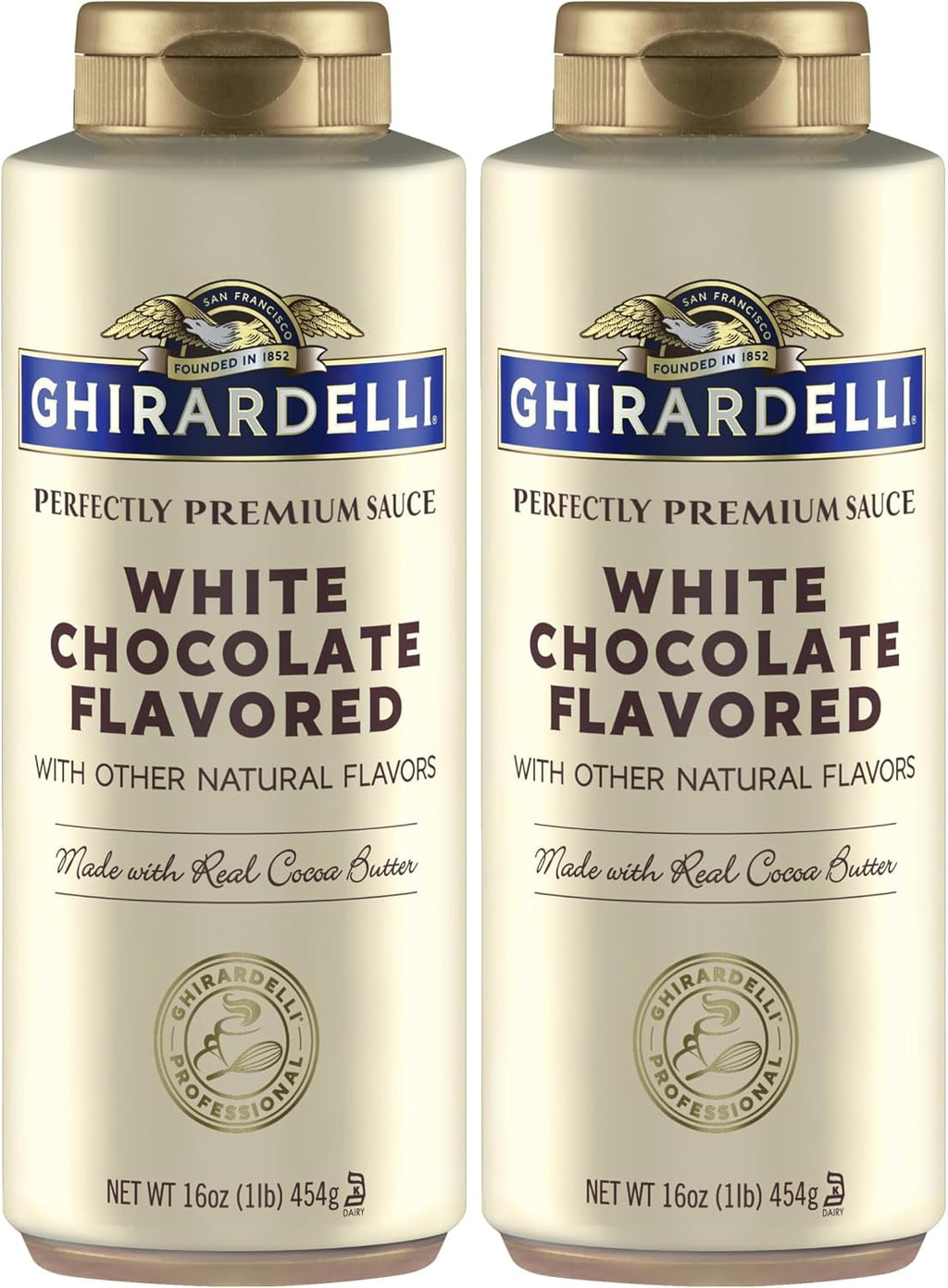 Ghirardelli White Chocolate Flavored Sauce Squeeze Bottle, 16 oz (Pack of 2)