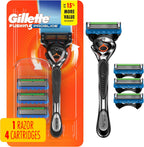 Gillette Fusion5 ProGlide Shaving Razor for Men, Razor Handle, 4 Razor Blade Refills, FlexBall Razor Handle and Precision Trimmer for Men