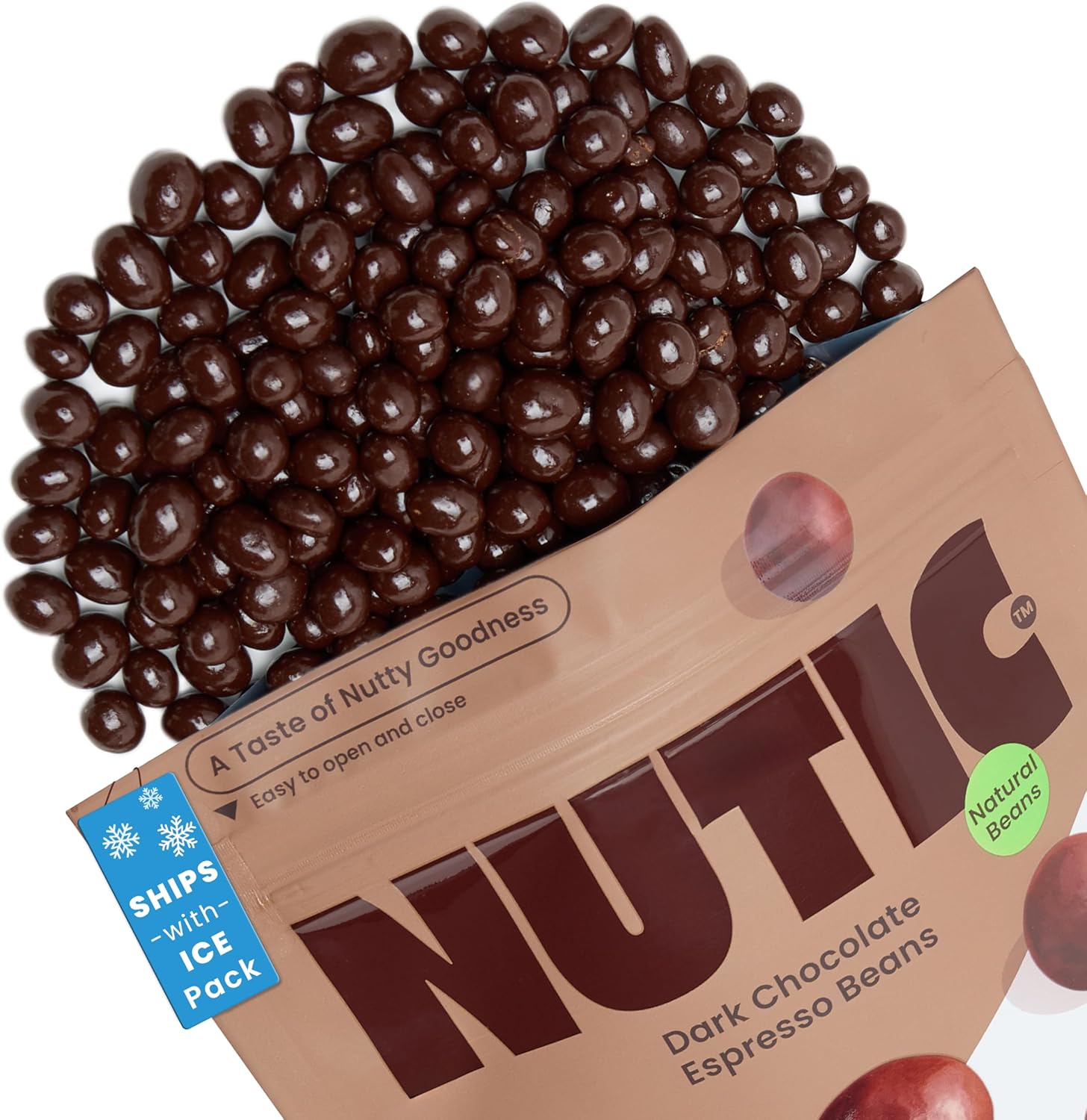 Dark Chocolate Covered Espresso Beans - Gourmet Roasted Coffee Beans in Rich Belgian Dark Chocolate for Natural Caffeine Energy Boost - Premium Snack for Coffee Lovers (1 lb Resealable Bag)