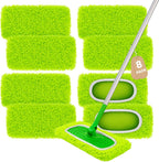 8 Pack Chenille Mop Refill Pads, Reusable Microfiber Mop Pads for 10''–12'' Flat Mops, Washable Dry& Wet Pads Refill for Hardwood, Tile, Compatible with Swiffer Sweeper