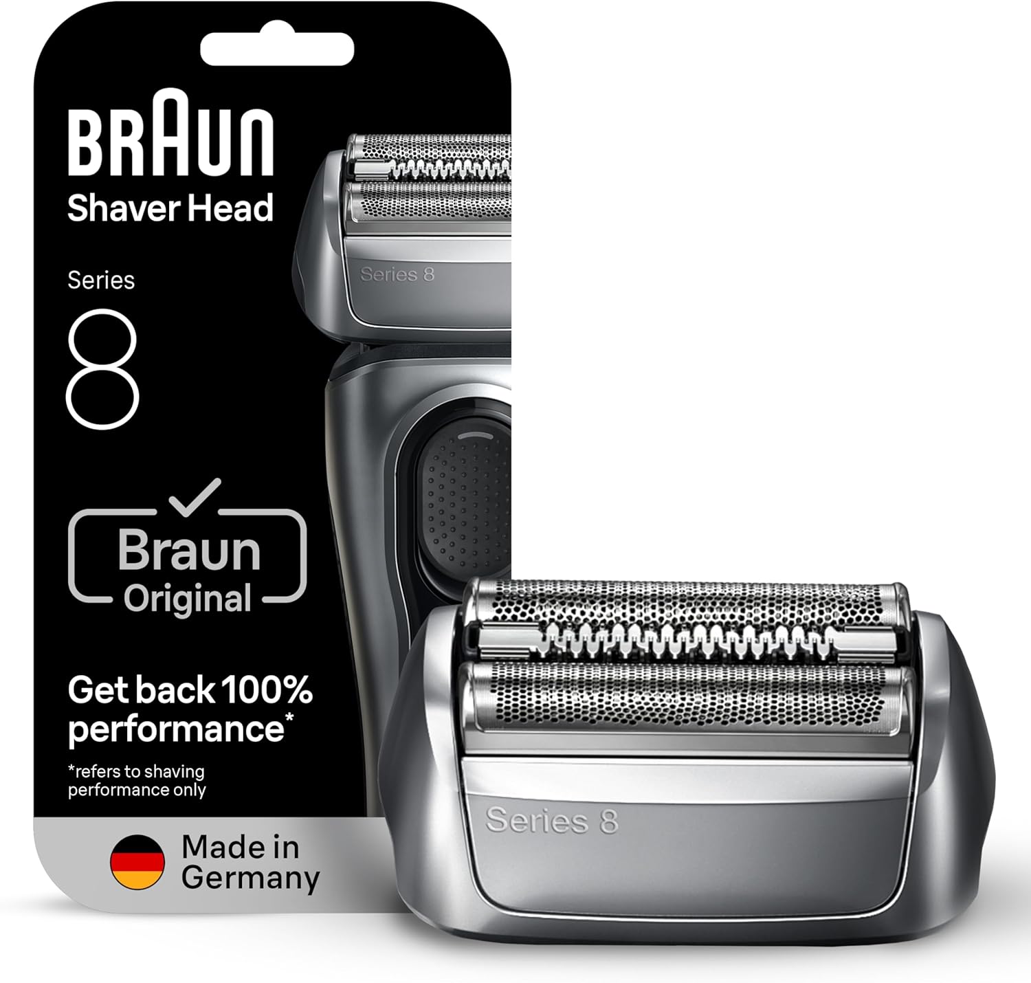 Braun Series 8 83M Electric Shaver Head Replacement Cassette, Silver