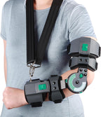 Adjustable Hinged Elbow Brace ROM Arm Braces Post OP Stabilizer Support After Surgery, Injury Recovery Ligament and Tendon Repairs and Dislocation splint with Sling Pain Relief (Left)
