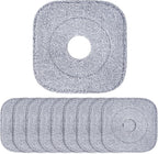 10 Pack 8.6" Square Microfiber Mop Pads Refills, Machine Washable, Highly Absorbent, Compatible with for True & Tidy Spin Mop and Most Square Spin Mops & Bucket