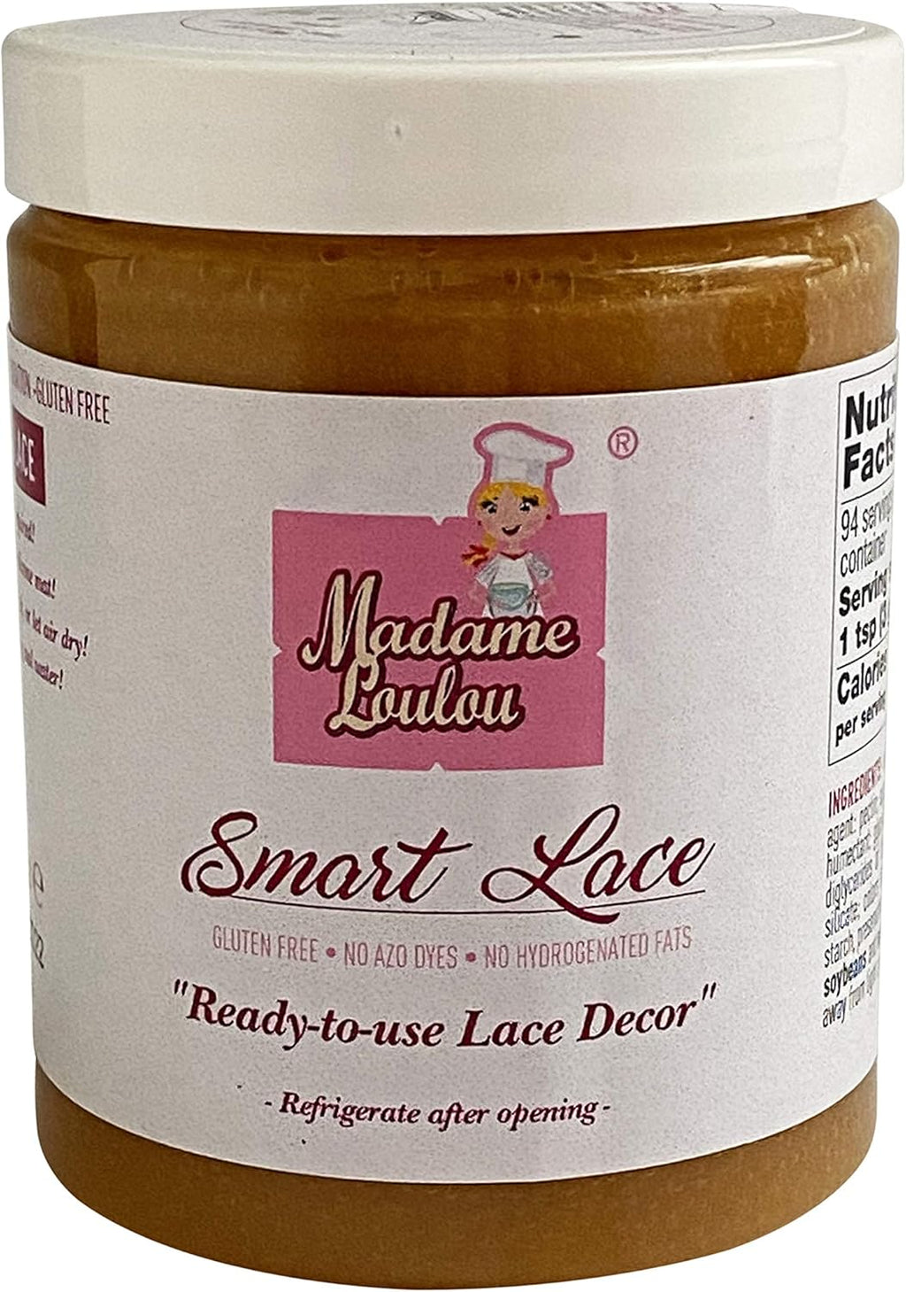 Madame Loulou Smart Lace 10oz Ready-to-use, edible cake lace - 284g (Gold)