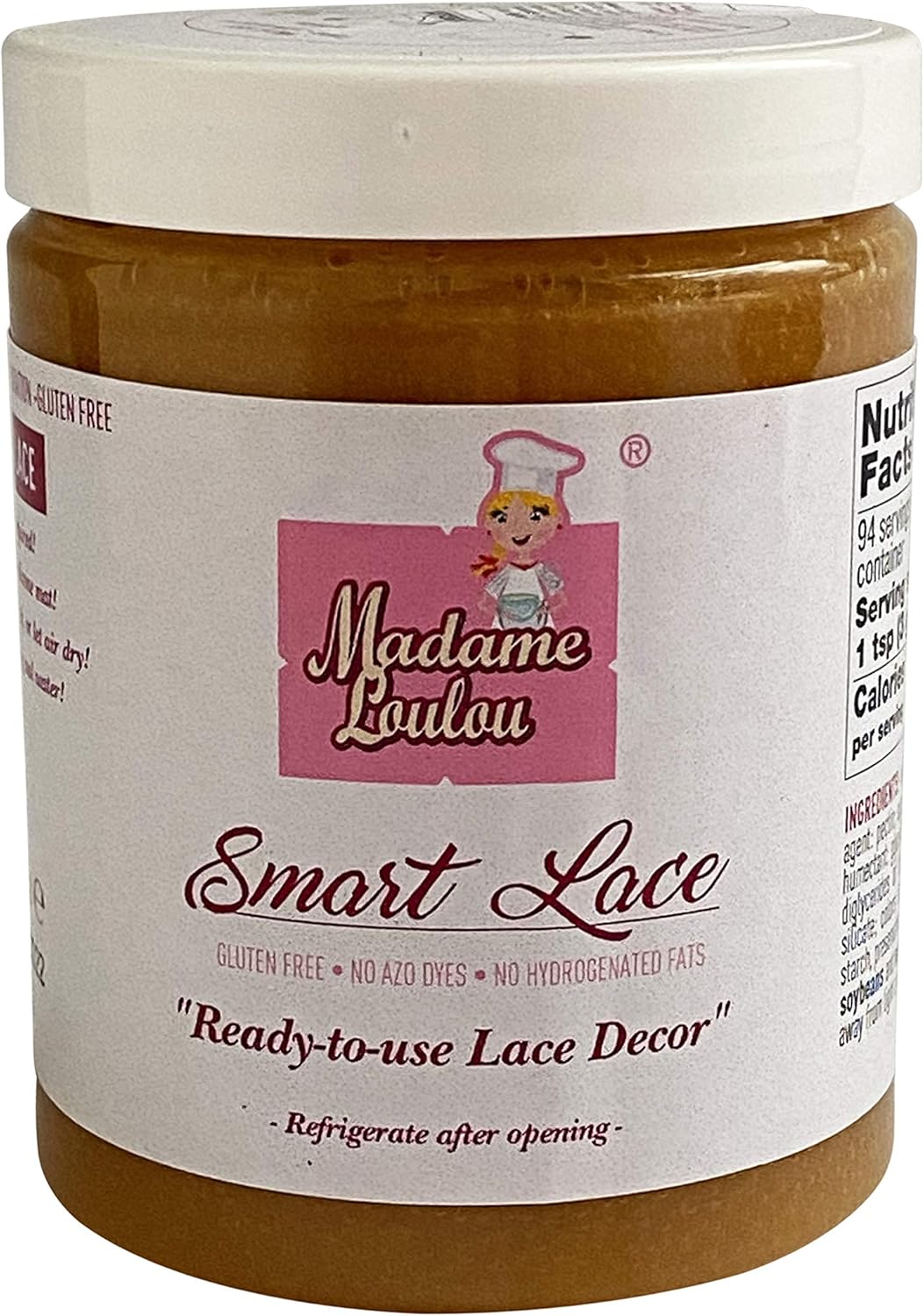 Madame Loulou Smart Lace 10oz Ready-to-use, edible cake lace - 284g (Gold)