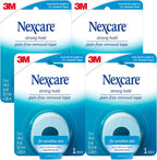 Nexcare Sensitive Skin Low Trauma Tape, 4 Count – Gentle Adhesive Medical Tape for Fragile or Delicate Skin, Hypoallergenic & Latex-Free, Ideal for Post-Surgery Care, Pediatric Use, Frequent Changes