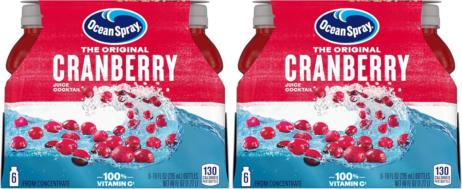Ocean Spray Cranberry Cocktail Juice Drink | Pack of 12 | 10 Ounce Bottles | 60 Fl Oz Total