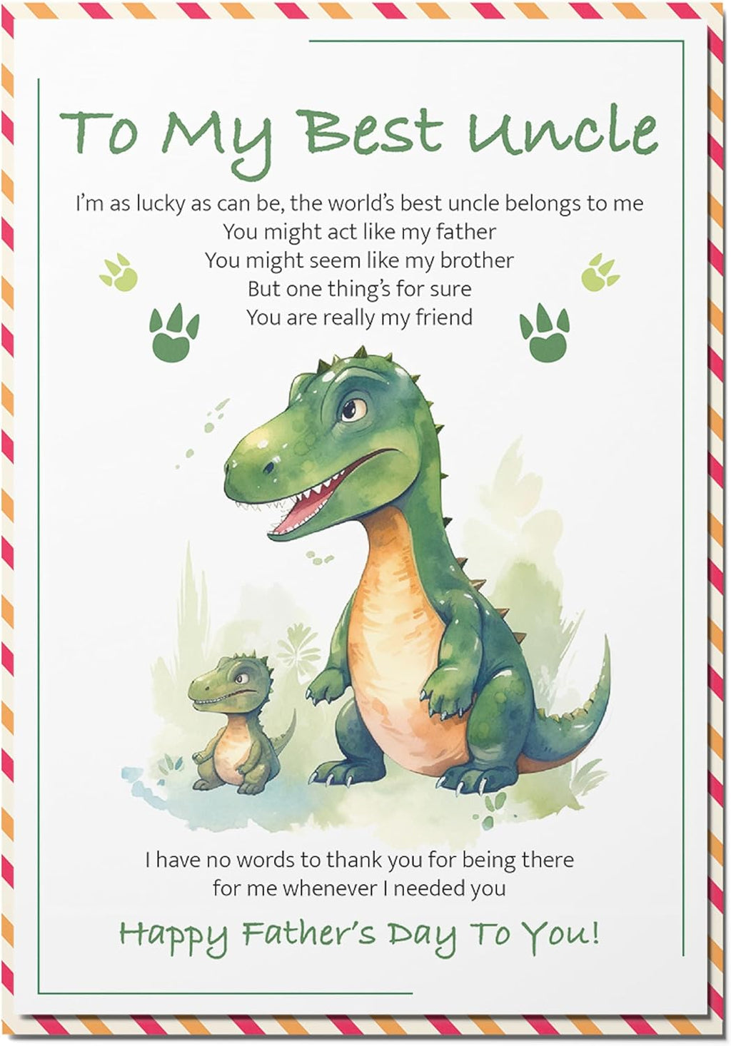 BlinkBlink Happy Fathers Day Uncle Card, Uncle Fathers Day Card with Seal and Envelope, Happy Fathers Day Wishes for Uncle