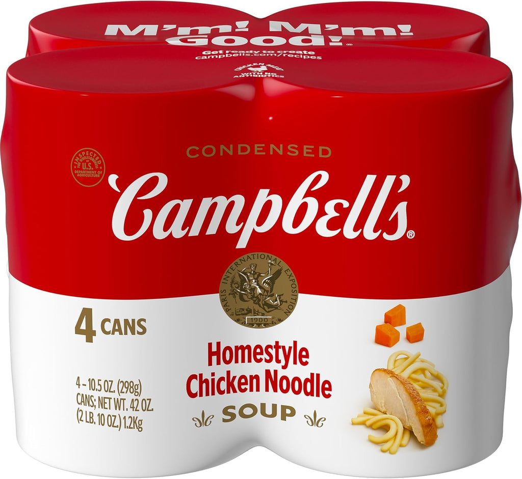 Campbell's Condensed Homestyle Chicken Noodle Soup, 10.5 Ounce Can (Pack of 4)