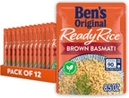 BEN'S ORIGINAL Ready Rice Brown Basmati Rice, Easy Dinner Side, 8.5 oz Pouch (Pack of 12)