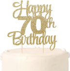 Happy 70th Birthday Cake Topper - 70th Birthday Party Decorations,70 Cake Topper,70 Anniversary Decor (70th)