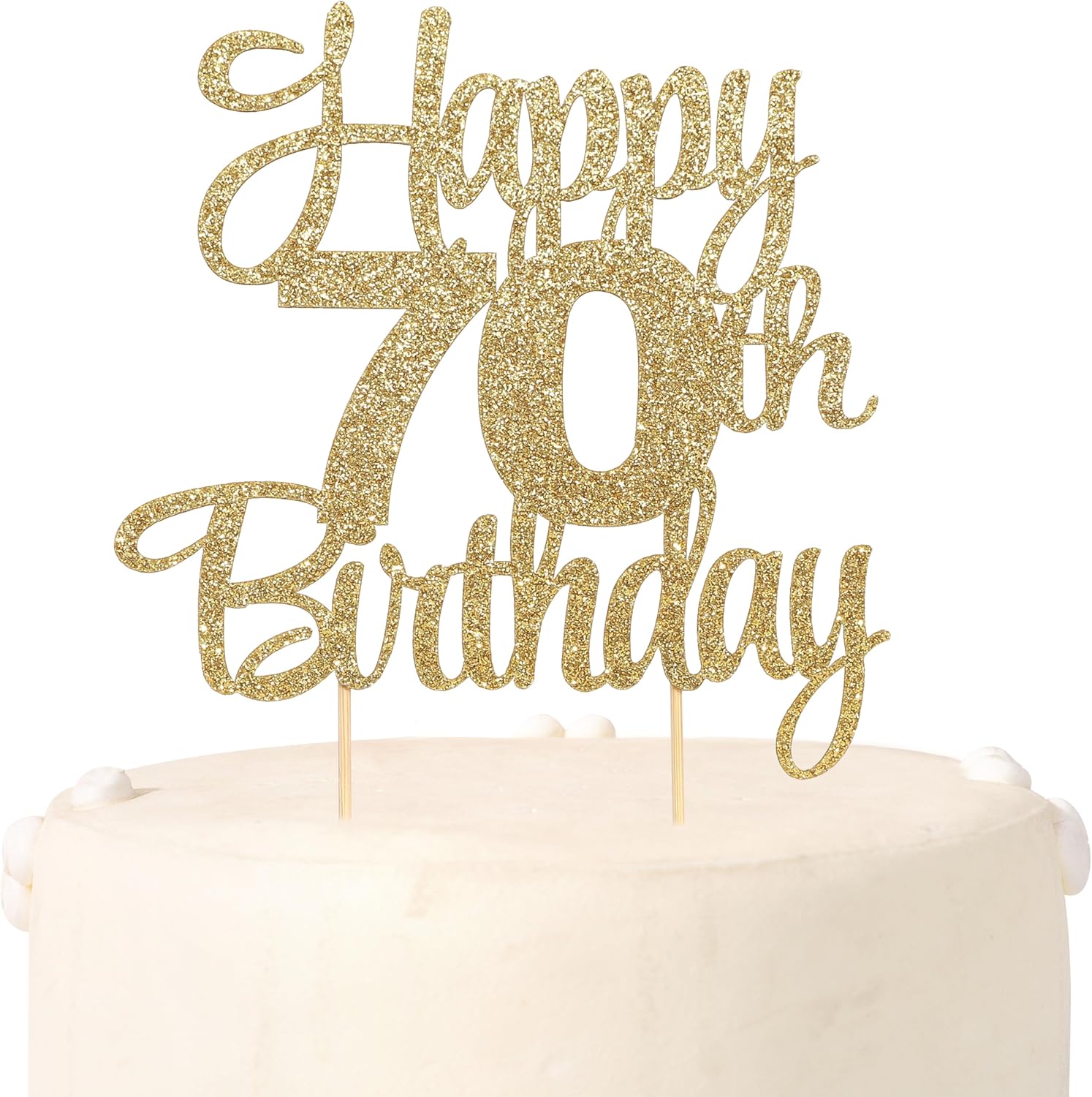 Happy 70th Birthday Cake Topper - 70th Birthday Party Decorations,70 Cake Topper,70 Anniversary Decor (70th)