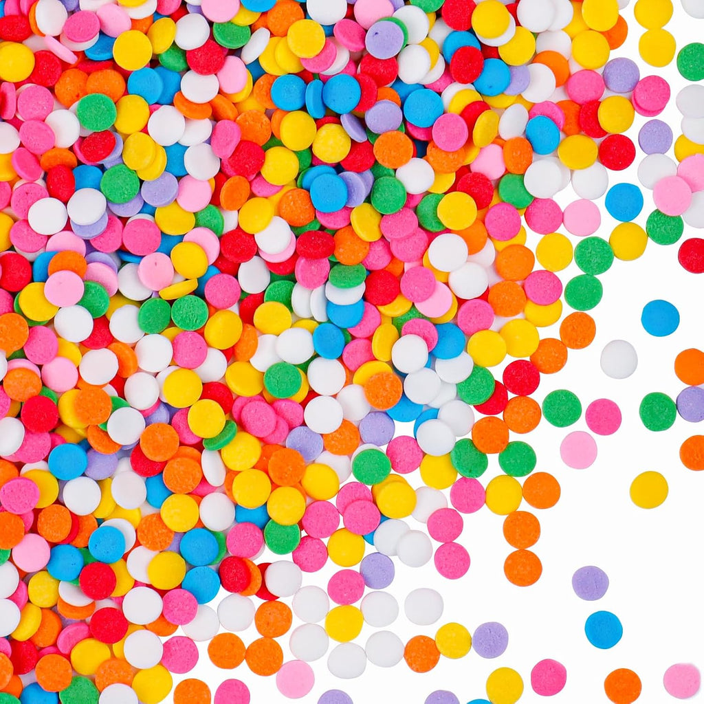 Rainbow Confetti Sprinkles for Cake Decorating, Edible Birthday Sprinkles for Ice Cream, Cookies, Cupcake and Cookies Topper