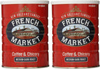 French Market Coffee & Chicory Medium-Dark Roast Ground Coffee,12oz Can,(Pack of 2)