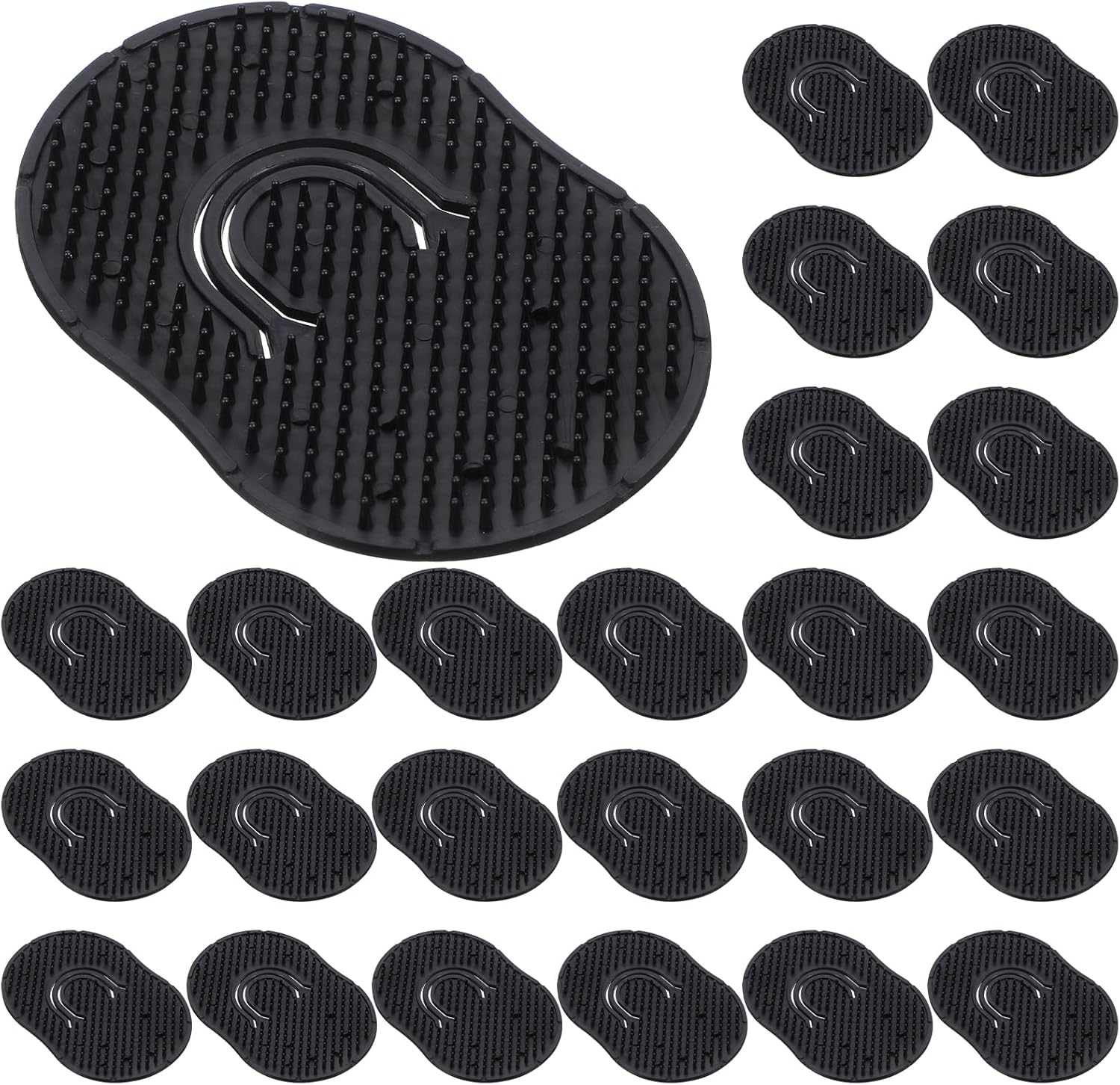 24Pcs Palm Combs, Soft Pocket Combs for Men Women, Portable Scalp Comb, Portable Pocket Hair Brush, Scalp Massager Shampoo Comb (Black)