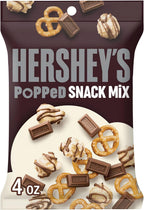 HERSHEY'S Milk Chocolate, Popcorn and Pretzel Popped Snack Mix Bag, 4 oz