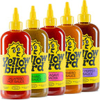 Yellowbird® Classic Hot Sauce Variety Set 19.6 oz Tabletop Size (Mellow to Real Hot | 5 Flavors | Made in Texas)