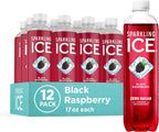 Sparkling Ice, Black Raspberry Sparkling Water, Zero Sugar Flavored Water, with Vitamins and Antioxidants, Low Calorie Beverage, 17 fl oz Bottles (Pack of 12)