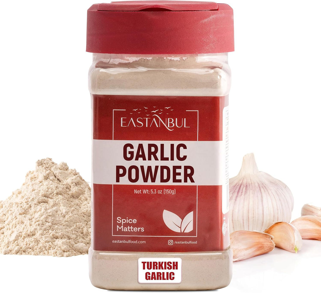 Eastanbul Fine Garlic Powder, 5.3oz, Premium Turkish Garlic Powder Fine, 100% Natural, Finely Ground Non-Granulated, Flavor Enhancing, Everyday Use, Culinary Grade, Farmfresh, Vegan