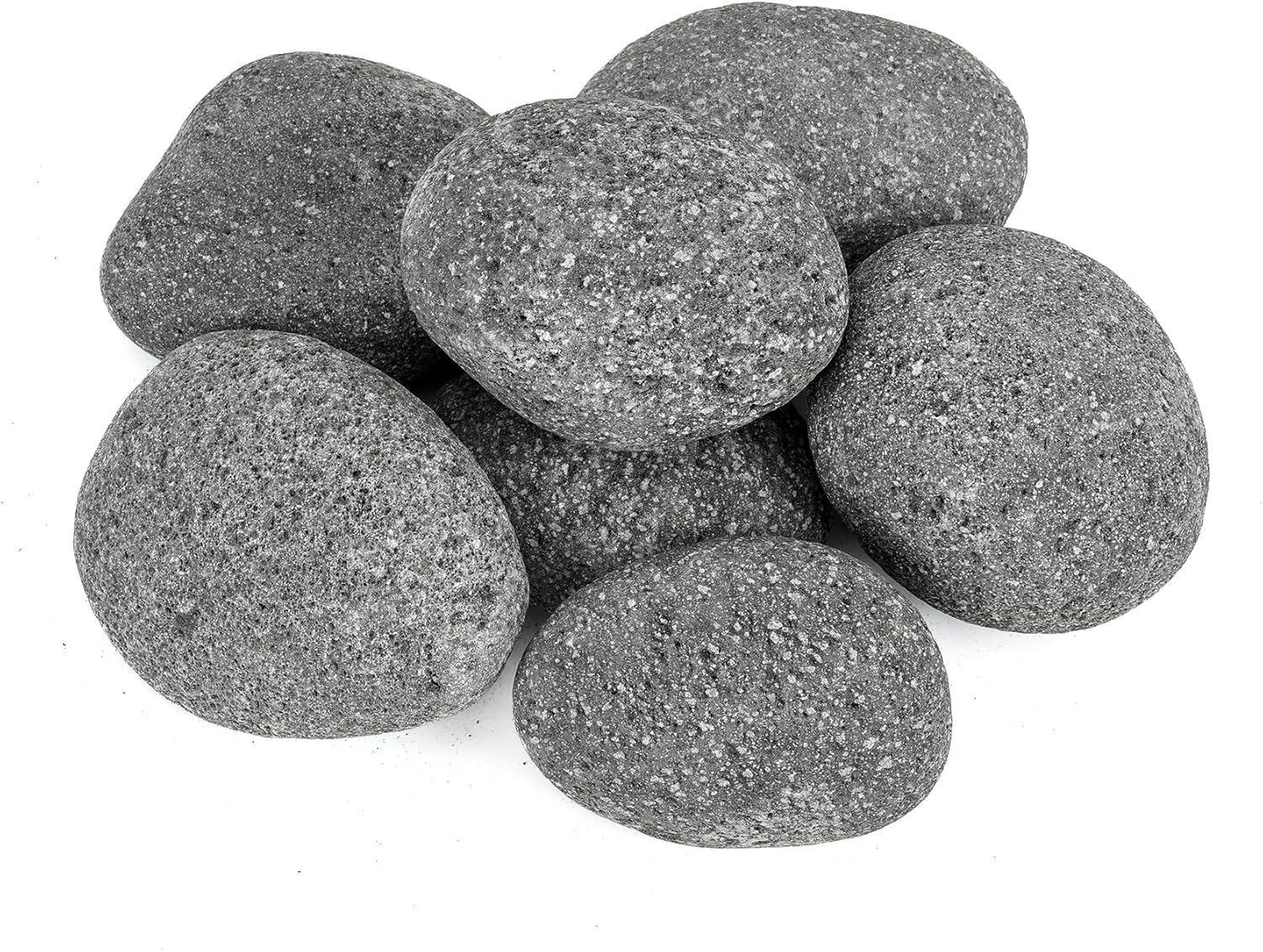 Skyflame 3-5 Inch Round Lava Rock Pebbles, 10 Pounds Black Natural Tumbled Stones for Indoor Outdoor Gas Fire Pit|Fireplaces|Garden Landscaping Decoration| Cultivation of Potted Plants