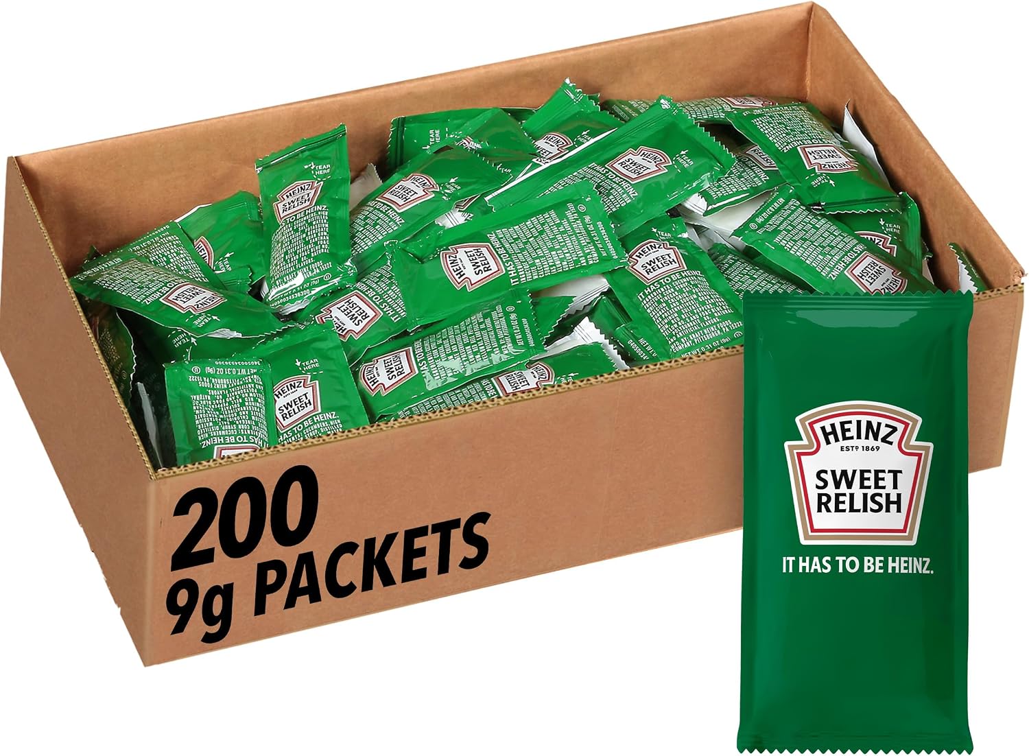 Heinz Relish Single Serve Packet (0.3 oz Packets, Pack of 200)