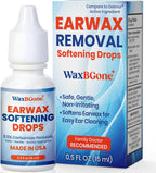 WaxBgone Ear Wax Removal Drops - Dissolves Ear Wax with Gentle Foaming Action - Safe and Effective Wax Softening Ear Drops - Aids Irrigation of Clogged Ears for Adults and Kids - 0.5 Fl. Oz.Bottle