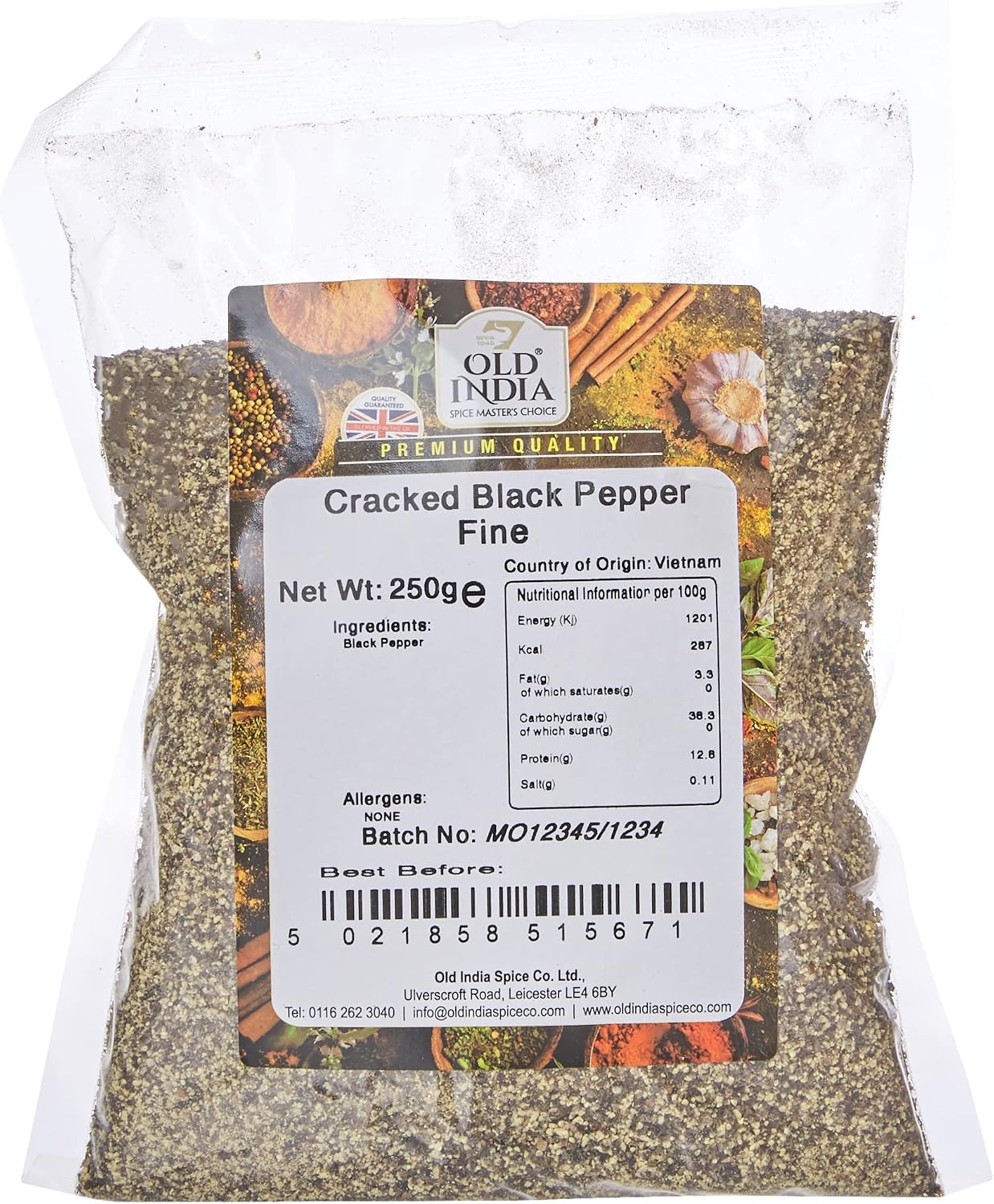 Old India Cracked Black Pepper Fine 250 g