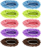 Mop Slippers Shoes 5 Pairs (10 Pieces) - Microfiber Cleaning House Mop Slippers, Floor Cleaning Tools Shoe Cover, Soft Machine Washable Reusable Microfiber Foot Socks for House Kitchen Office