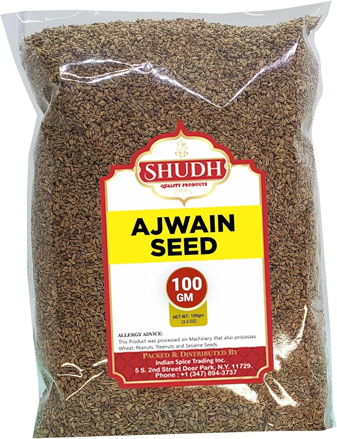 SHUDH Ajwain Seeds (Carom Bishops Seed) Spice Whole 3.5oz (100g) ~ Natural | Vegan | Gluten Friendly | NON-GMO | Indian Origin