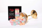 Mughe Gourmet Turkish Delight Candy Elegant Gift Box - 7oz/200g - Halal, Vegan Lokum Fruit Flavors Rose, Strawberry, Lemon, Orange, Mint - Gifts for Special Occasions, Christmas, Halloween