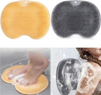 2pc Shower Foot & Back Scrubber, Wall Mounted Massage Pad, Silicone Bath Massage Cushion Brush with Suction Cups for Body Scrubber Improve Foot Circulation & Soothes Tired Feet
