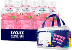 Mogu Mogu Lychee Juice Drink (6 Bottles) with Limited Edition Cooler Bag – Chewy & Fun Lychee Juice with Nata de Coco | Refreshing Drink for Kids & Adults | Ready to Drink Beverage Set