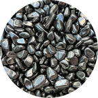 GAF TREASURES 2 oz Lot Hematite Natural Semi Tumbled Hematite Gemstone Chips, Hematite Crushed Mini Crystals, Undrilled Crystal Chips (Hematite Large)