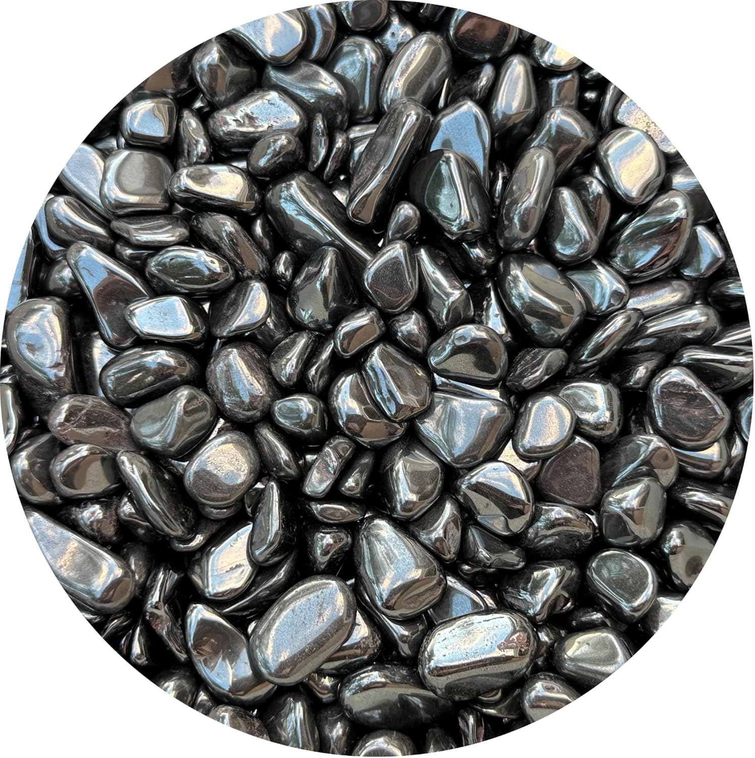 GAF TREASURES Wholesale Natural Semi Tumbled Hematite Gemstone Large Chips, Crushed Hematite Stones, Undrilled Crystal Chips (Hematite Large, 0.25 Pounds)