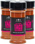 The Spice Lab Taco Seasoning - All Natural, Gluten Free Taco Seasoning Mix - 4.5 oz Shaker - 3 Pack - Perfect Non GMO - Spicy Mexican & Fajita Mix - 7051