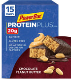 PowerBar Protein Plus Bar, Chocolate Peanut Butter, 2.12 Ounce (15 Count) (Packaging May Vary)