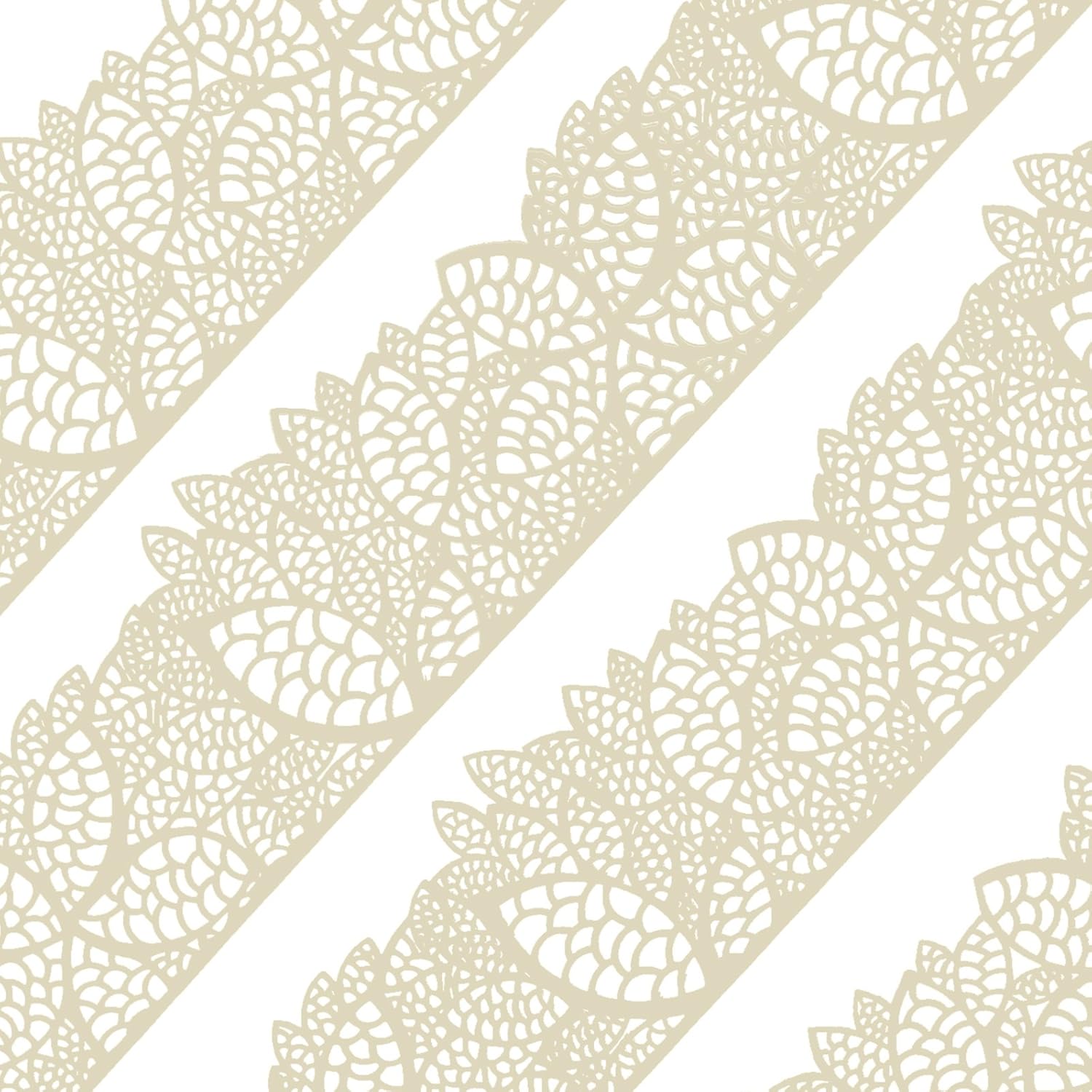 Funshowcase Large Pre-Made Ready to Use Edible Cake Lace Cherry Blossom Ivory White 14-inch 10-piece Set