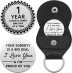 Ukodnus 1 to 11 Months Sobriety Coin, 1 to 30 Years Sober Coin, Clean & Sober One Day at a Time, Recovery Token, AA Anniversary Medallion Chip Gifts, Alcoholics Anonymous