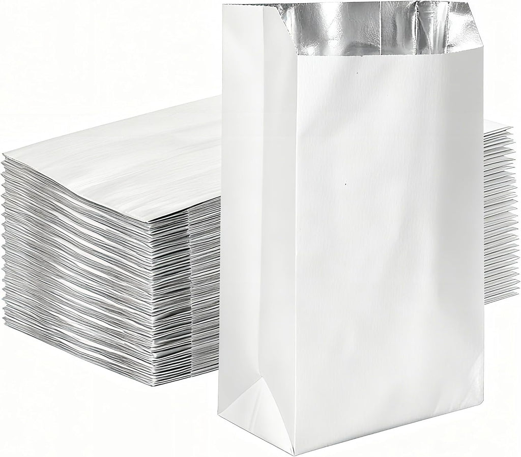 100 Pack Foil Sandwich Wrap, 8.26"x4.7" Insulated Hot Dog Bag, Grease Resistance Paper Foil Hamburgers Bags for Breakfast Lunch, Fast Food, Food Truck, Serving, BBQ