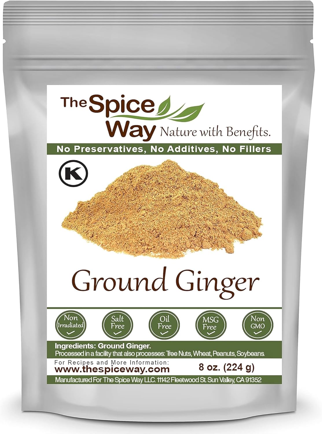 The Spice Way Ginger Powder- (8 oz) ginger root powder- a pure dry ground powdered root