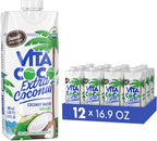 Vita Coco Organic Coconut Water, Pressed, More "Coconutty" Flavor, Natural Electrolytes, Vital Nutrients, 16.9 Fl Oz (Pack of 12)