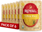 Royal Yellow Saffron Basmati Rice - Ready to Heat Basmati Rice - (6 Pack) 8.5 oz Microwaveable Pouch