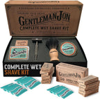 Gentleman Jon Deluxe Shaving Collection - Safety Razor Shaving Kit & 50-Pack Platinum Double Edge Razor Blades - Complete Wet Shave Set for Men - Effortless, Smooth, and Comfortable Shaves