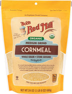 Bob's Red Mill Organic Medium Grind Cornmeal, 24oz (Pack of 1) - Non GMO, Whole Grain, Vegan, Kosher