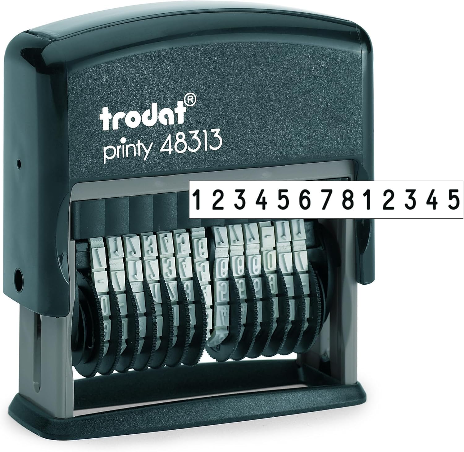 Trodat Printy 48313 Numerals, 13 Characters Font Height, 3.8 mm, Black