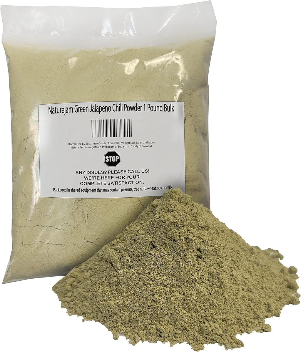 Naturejam Green Jalapeno Chili Powder 1 Pound Bulk Bag Hot & Spicy