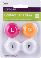Flents Contact Lens Case, Soft Grip, 1 Count (Pack of 6), Colors May Vary